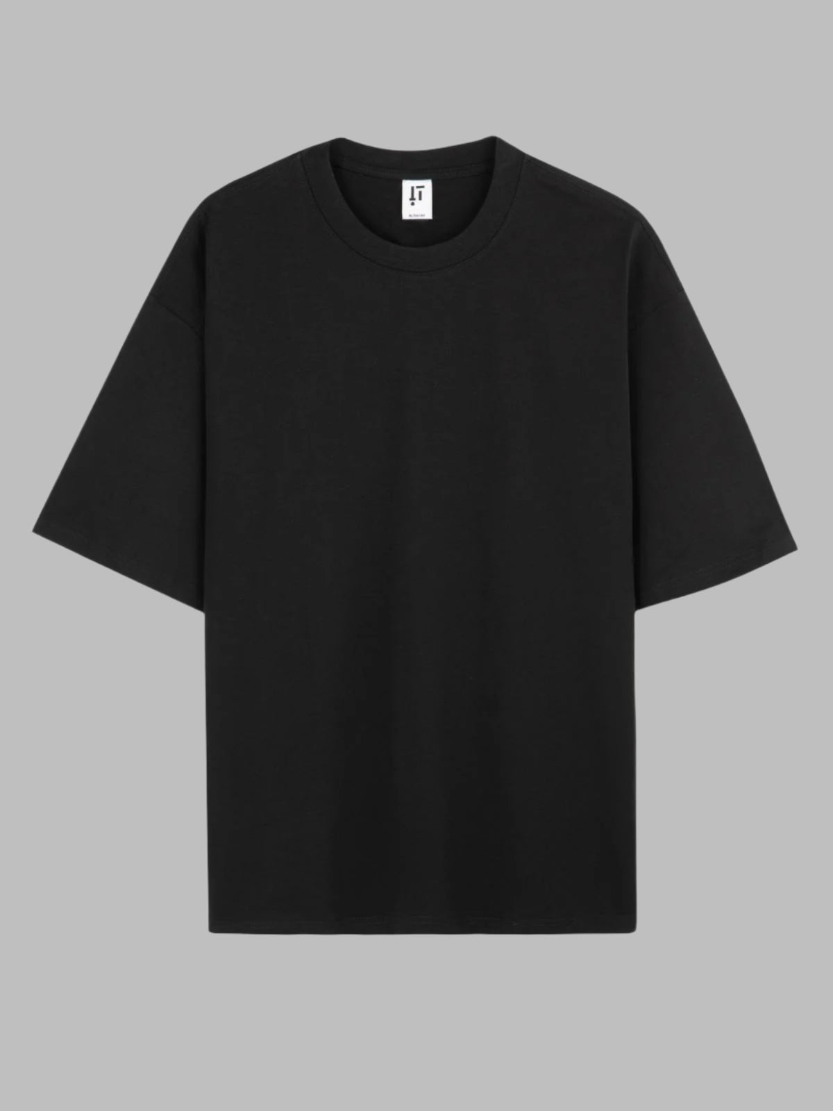 Black t-shirt on a white background